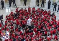 بازداشت ۳۰۰ معترض به نتانیاهو در کنگره آمریکا
